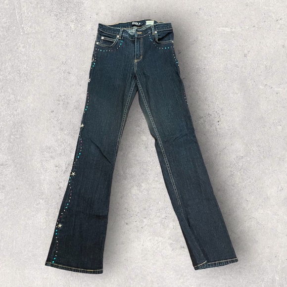 Allen B. By Allen Schwartz Denim - Allen B. by Allen Schwartz Dark Wash Bootcut Jeans with Star & Teal Studs